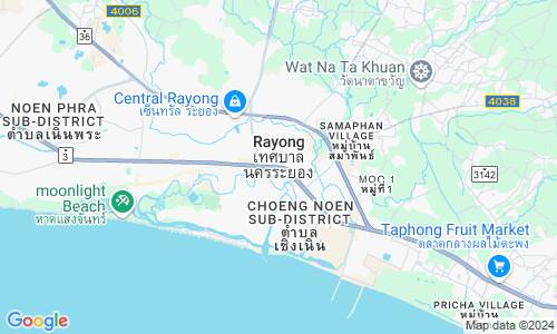 Ausschnitt der Weltkarte zu Rayong