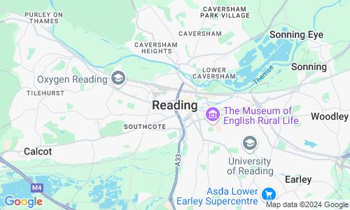 Ausschnitt der Weltkarte zu Reading