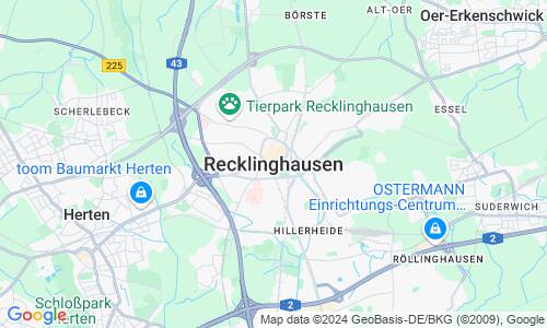 Ausschnitt der Weltkarte zu Recklinghausen