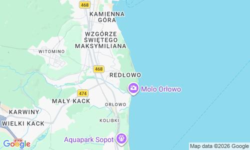 Ausschnitt der Weltkarte zu Redlowo Strand