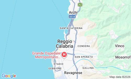 Ausschnitt der Weltkarte zu Reggio Calabria Lido Comunale Strand