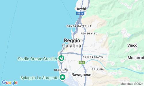 Ausschnitt der Weltkarte zu Reggio di Calabria