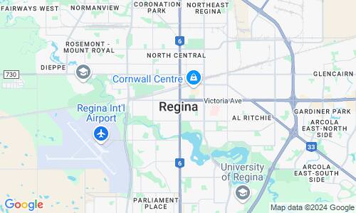 Ausschnitt der Weltkarte zu Regina