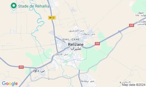 Ausschnitt der Weltkarte zu Relizane
