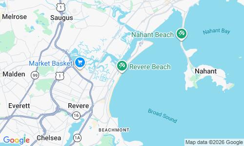 Ausschnitt der Weltkarte zu Revere Beach