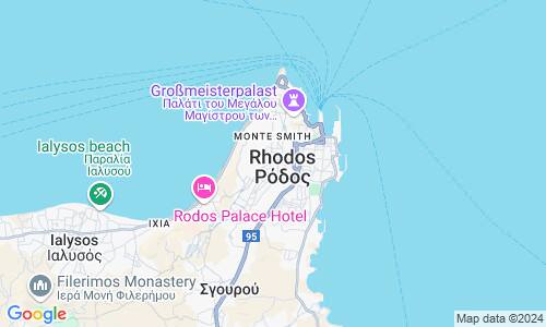 Ausschnit der Weltkarte zu Rhodos