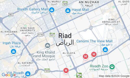 Ausschnitt der Weltkarte zu Riad