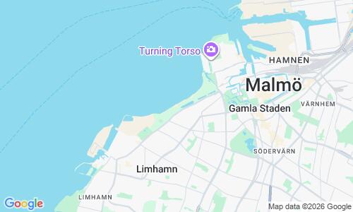 Ausschnitt der Weltkarte zu Ribersborgsstranden