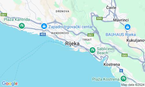 Ausschnit der Weltkarte zu Rijeka