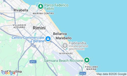 Ausschnitt der Weltkarte zu Rimini - Marebello