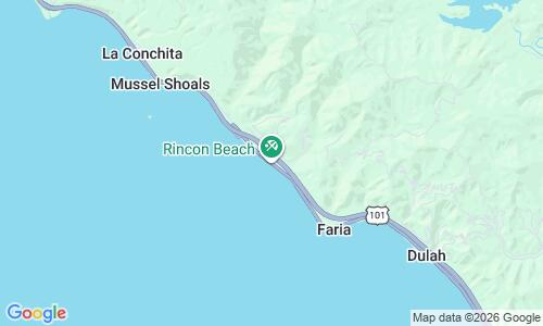 Ausschnitt der Weltkarte zu Rincon Beach