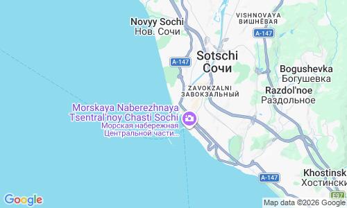 Ausschnitt der Weltkarte zu Riviera Beach Sochi