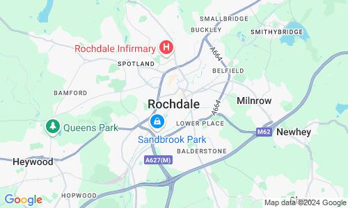 Ausschnitt der Weltkarte zu Rochdale