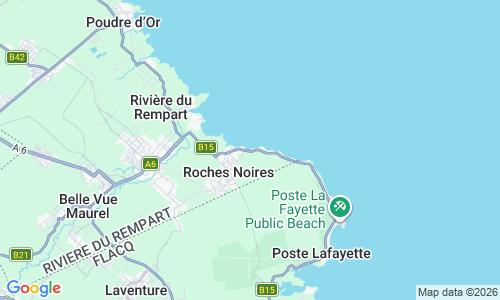 Ausschnit der Weltkarte zu Roches Noires Beach