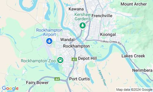 Ausschnitt der Weltkarte zu Rockhampton