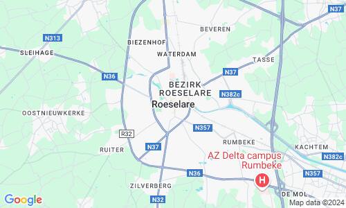 Ausschnitt der Weltkarte zu Roeselare