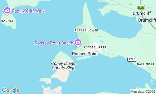 Ausschnitt der Weltkarte zu Rosses Point Beach