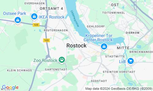 Ausschnitt der Weltkarte zu Rostock