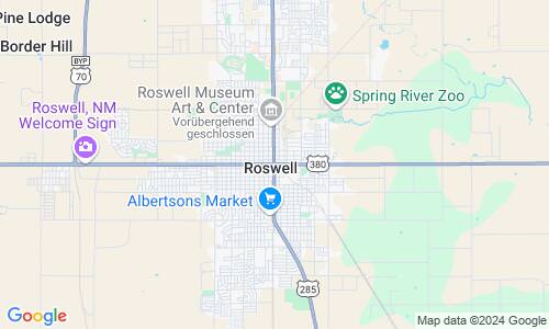 Ausschnitt der Weltkarte zu Roswell