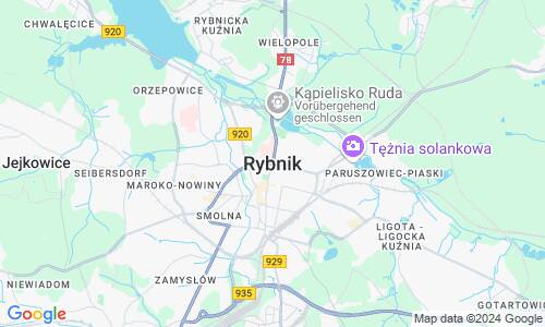 Ausschnitt der Weltkarte zu Rybnik