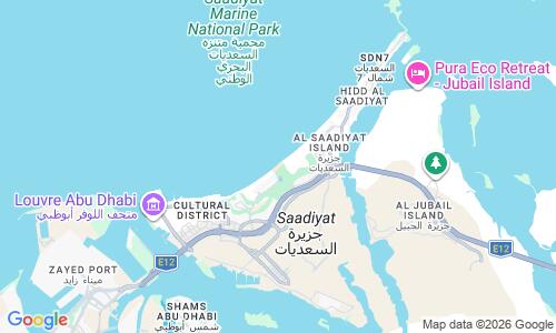 Ausschnitt der Weltkarte zu Saadiyat Beach