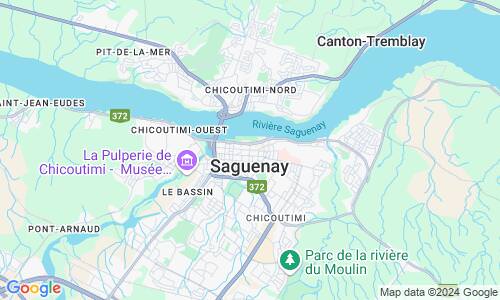 Ausschnitt der Weltkarte zu Saguenay