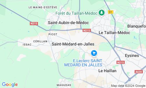 Ausschnitt der Weltkarte zu Saint-Médard-en-Jalles