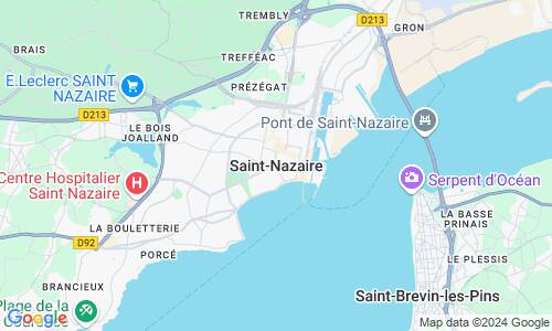 Ausschnitt der Weltkarte zu Saint-Nazaire