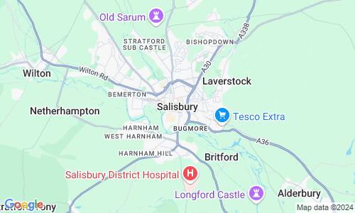 Ausschnitt der Weltkarte zu Salisbury