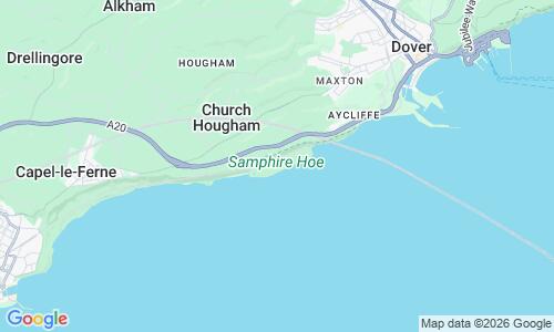 Ausschnitt der Weltkarte zu Samphire Hoe Beach