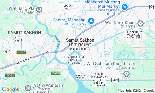 Ausschnitt der Weltkarte zu Samut Sakhon