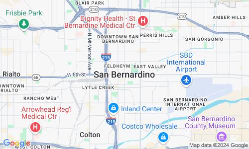 Ausschnitt der Weltkarte zu San Bernardino
