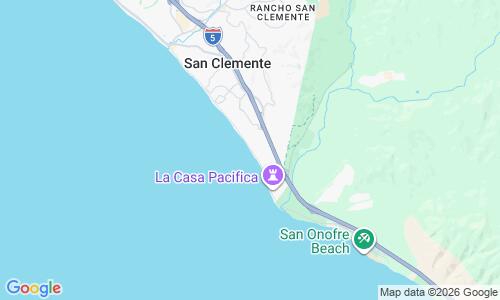 Ausschnitt der Weltkarte zu San Clemente State Beach