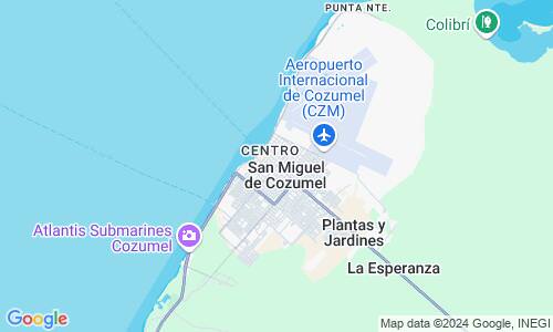 Ausschnitt der Weltkarte zu San Miguel de Cozumel