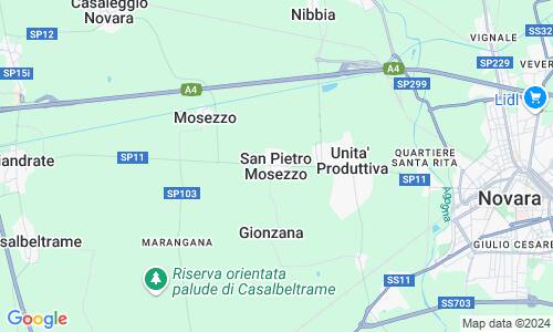 Ausschnitt der Weltkarte zu San Pietro Mosezzo