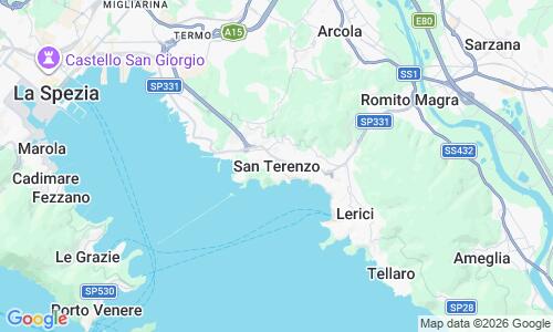 Ausschnitt der Weltkarte zu San Terenzo Strand