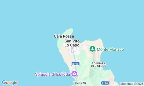 Ausschnitt der Weltkarte zu San Vito Lo Capo