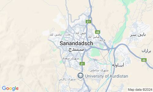 Ausschnitt der Weltkarte zu Sanandadsch