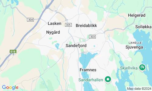 Ausschnitt der Weltkarte zu Sandefjord