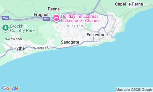 Ausschnitt der Weltkarte zu Sandgate Beach