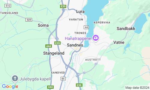 Ausschnitt der Weltkarte zu Sandnes