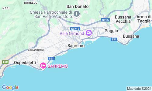 Ausschnitt der Weltkarte zu Sanremo