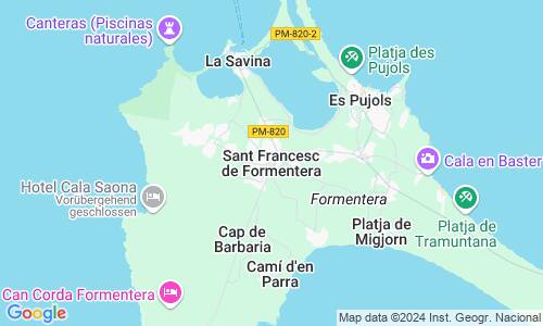 Ausschnit der Weltkarte zu Sant Francesc de Formentera