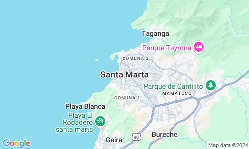 Ausschnit der Weltkarte zu Santa Marta