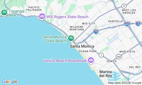 Ausschnitt der Weltkarte zu Santa Monica Beach