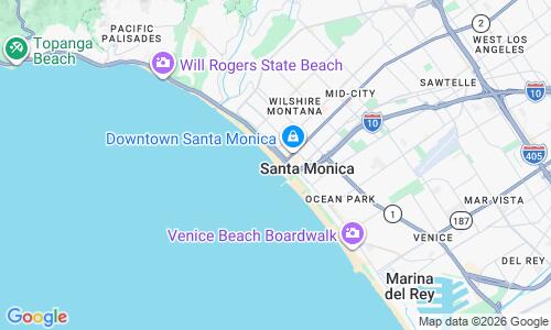 Ausschnitt der Weltkarte zu Santa Monica Strand