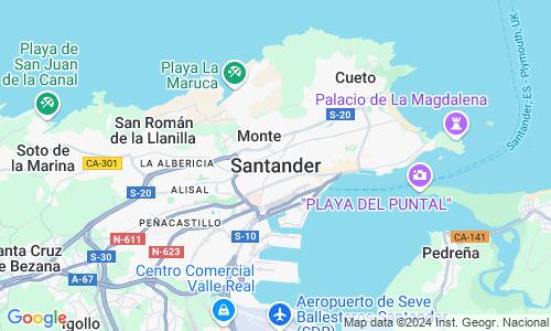 Ausschnitt der Weltkarte zu Santander