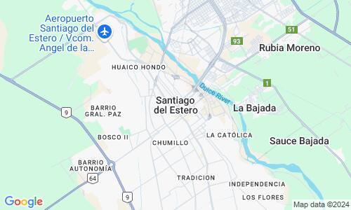 Ausschnitt der Weltkarte zu Santiago del Estero