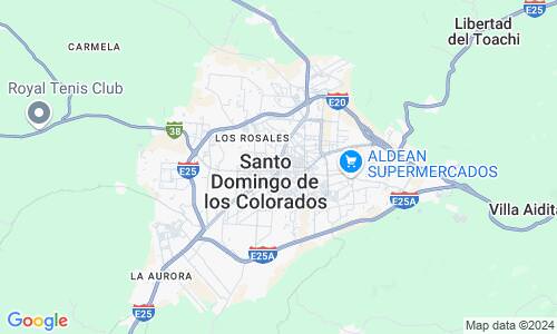 Ausschnitt der Weltkarte zu Santo Domingo de los Colorados