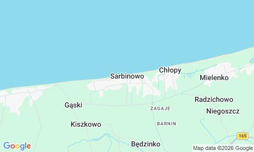 Ausschnitt der Weltkarte zu Sarbinowo Strand